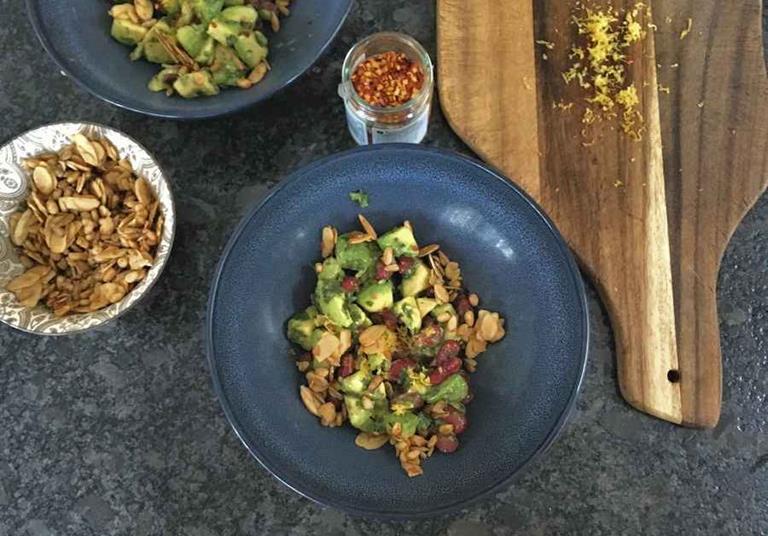 Avocado And Red Bean Salad With Crispy Garlic Recipe Cuisine Fiend